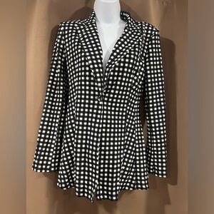 ASOS- Black and White Gingham Fitted Blazer